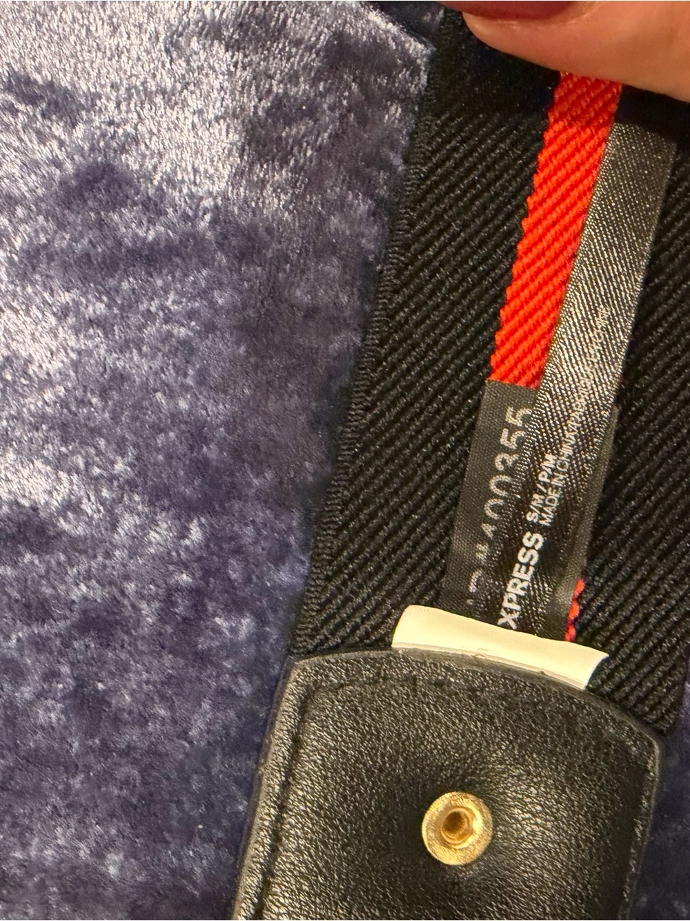 Express Black and Red Adjustable Bag Strap with Gold Hardware - Picture 2 of 2